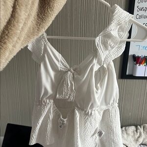 Elegant White Ruffle Top